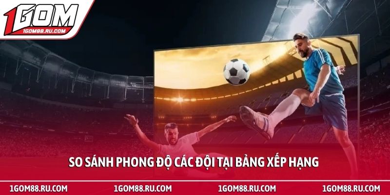 Bảng xếp hạng 3 So sánh phong độ các đội tại bảng xếp hạng